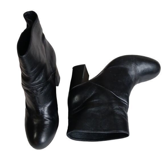 MARNI Ankle Booties Moto Biker Heeled Boots Black Soft Leather Size 38 8 - Picture 4 of 16